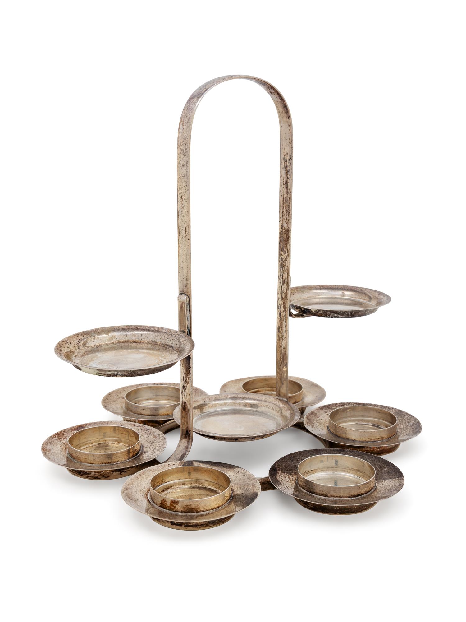 An American Silver Canapé Server