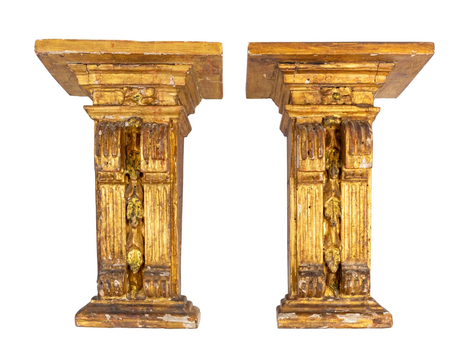A Pair of Neoclassical Style Giltwood Brackets — 19TH CENTURY