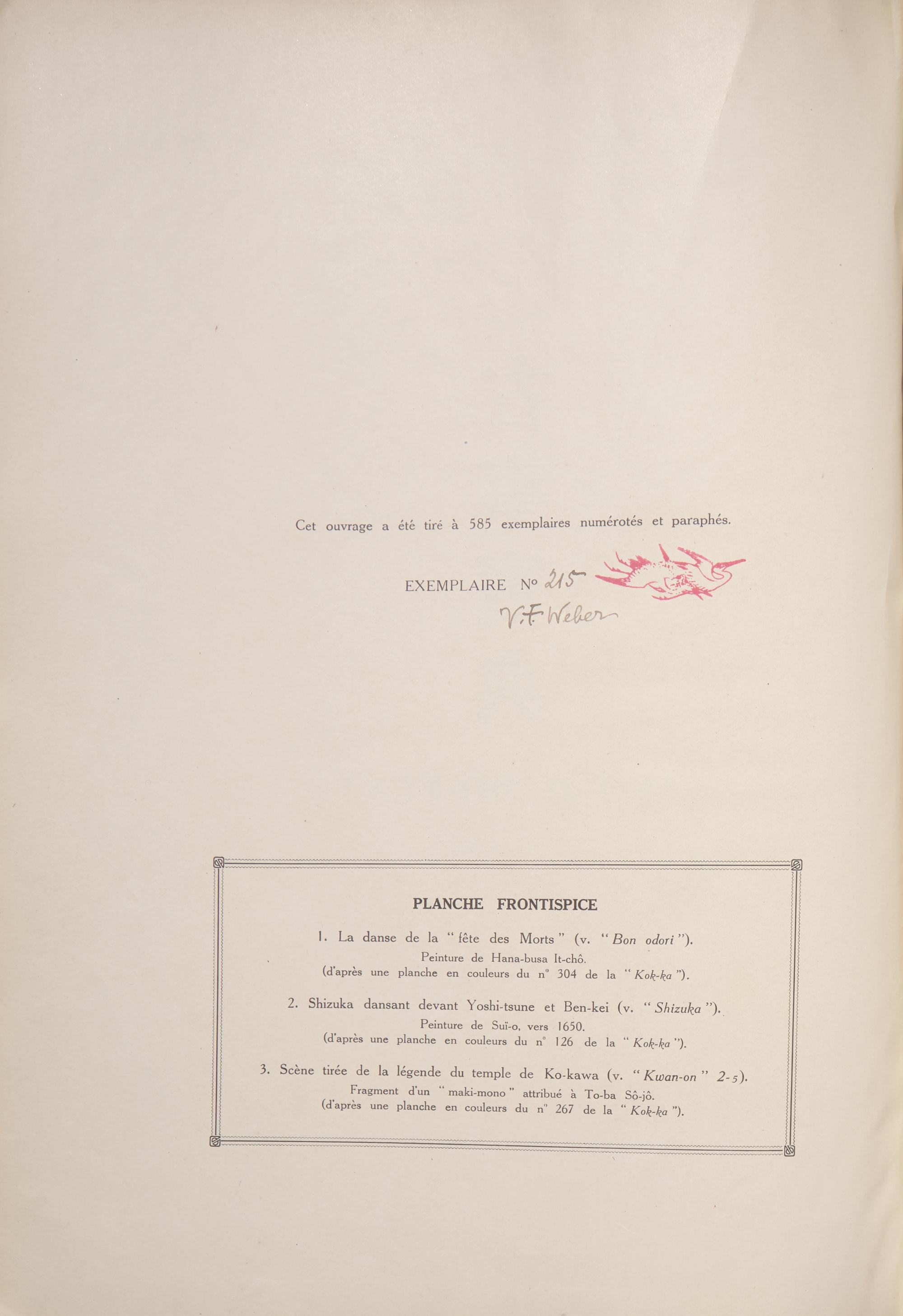 V. F. Weber: Ko-Ji Ho-Ten , Dictionnaire à l'Usage des Amateurs et Collectionneurs d'Objets d'Art Japonais et Chinois. Paris, 1923, Two Volumes. — 偉伯《古事寶典》 巴黎 1923年 一套兩冊