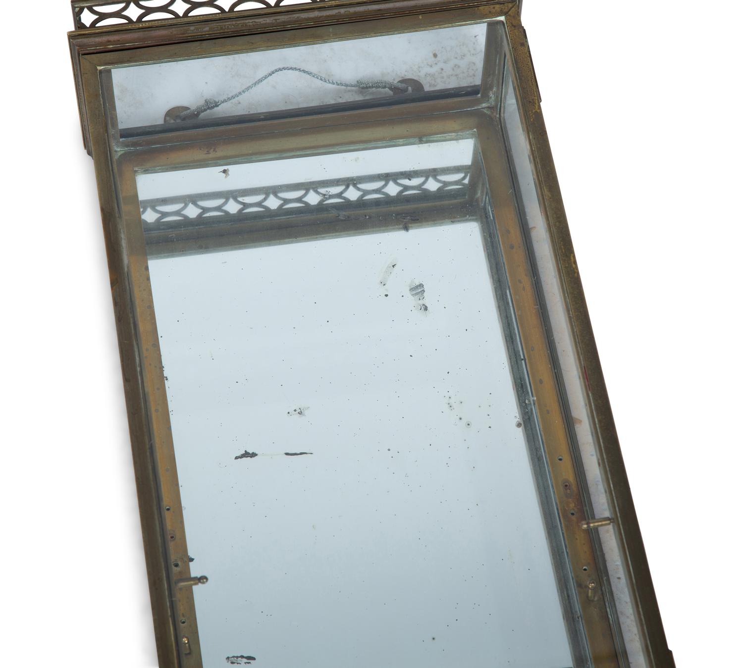 A Pair of Bronze and Glass Hanging Vitrines