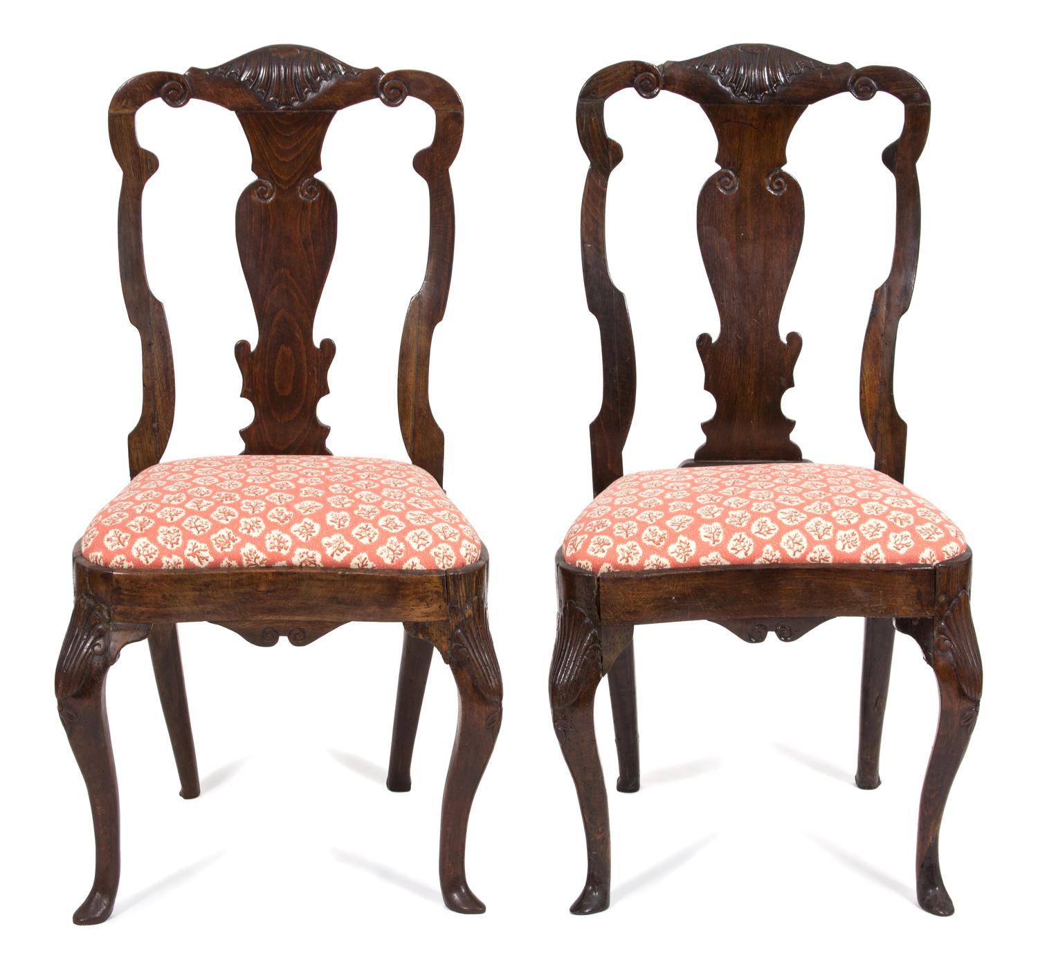 A Pair of Chippendale Style Mahogany Side Chairs Height 39 inches. — 19TH CENTURY