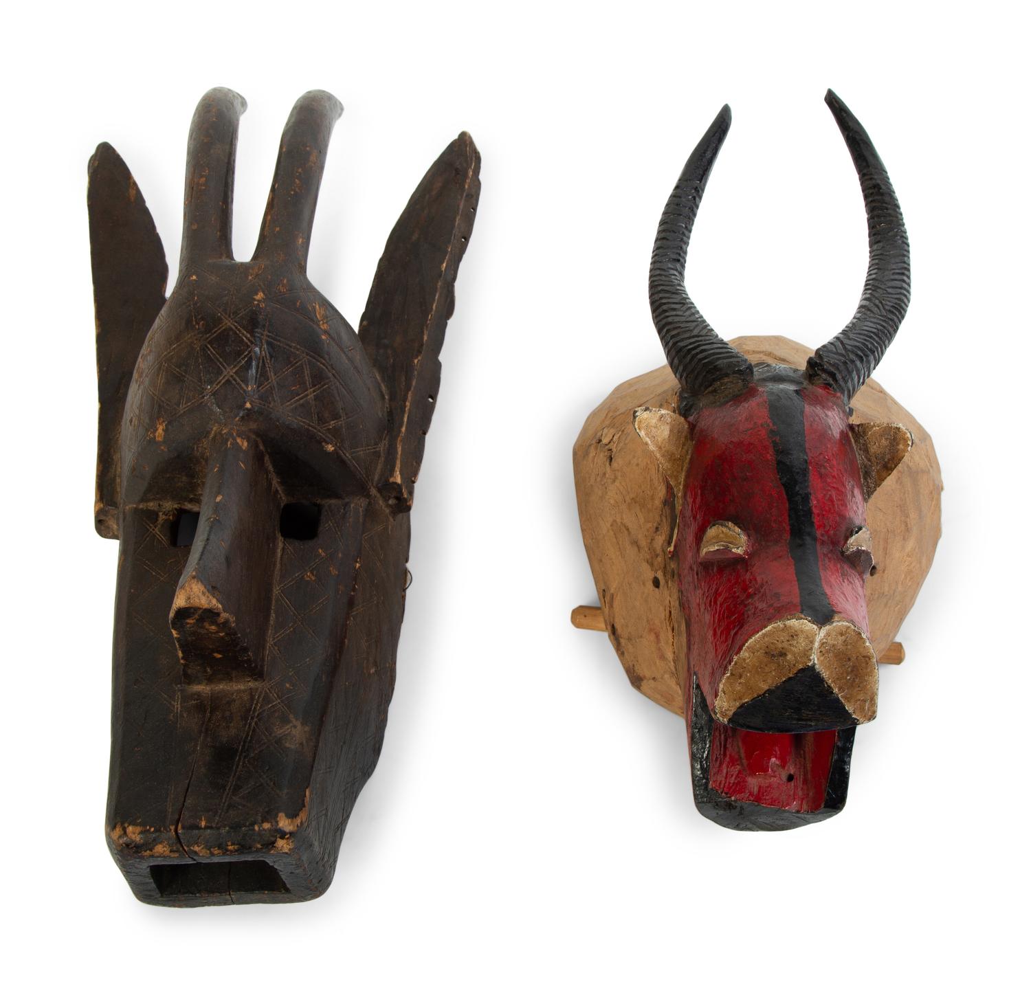 Two African Tribal Antelope Masks — 20TH CENTURY