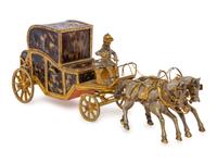 An English Tortoise Shell Veneered Model of a Carriage