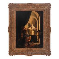 School of Rembrandt van Rijn (Dutch, 1606-1669) — The Ghost of Samuel Appearing to King Saul, c. 1650