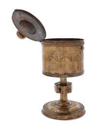 A Gothic Engraved Copper Ciborium
