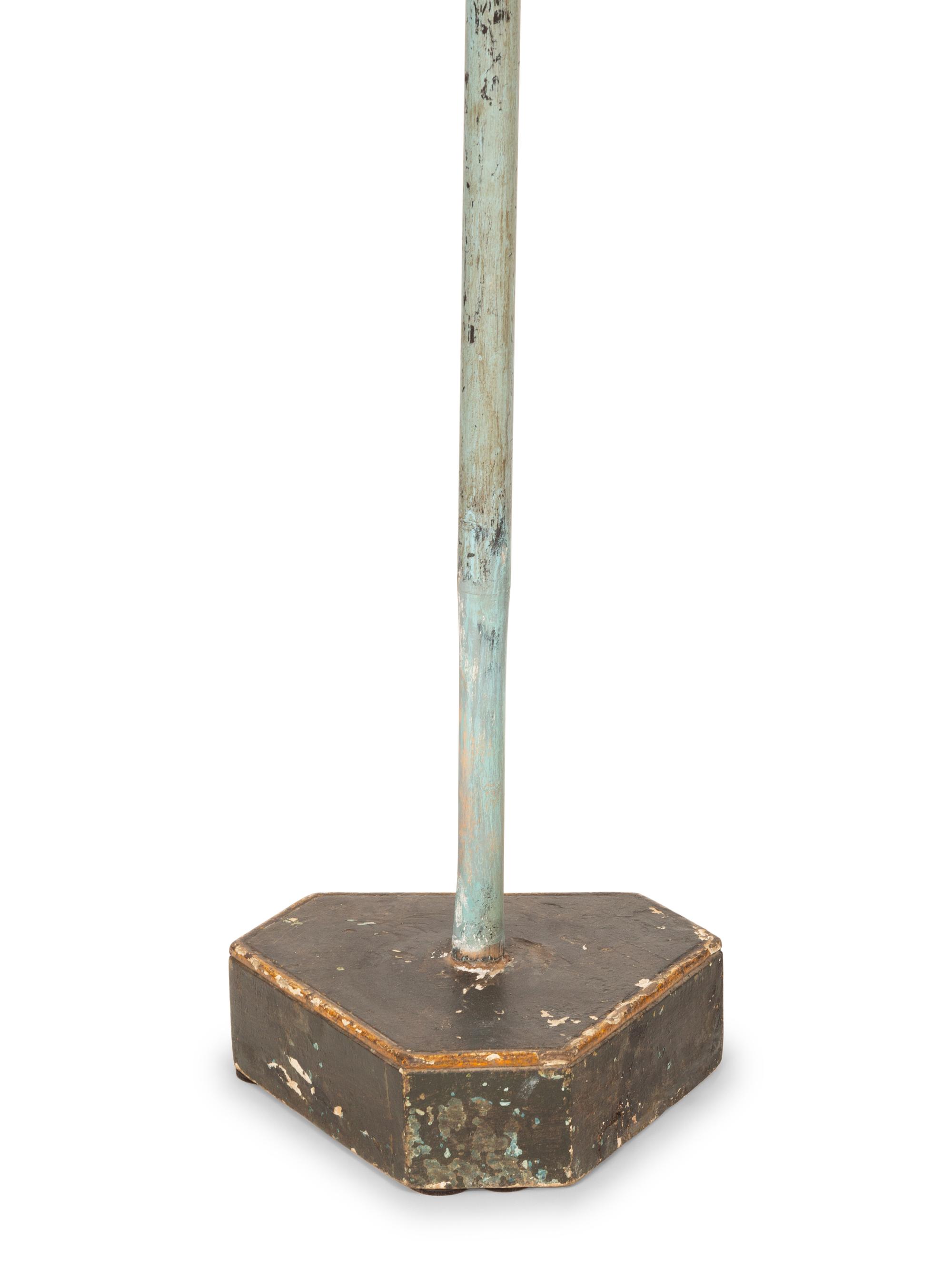 A Pair of Italian Blue Painted and Parcel Gilt Gondola Lanterns