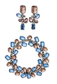 Rhinestone Necklace and Earrings, 1930-60s