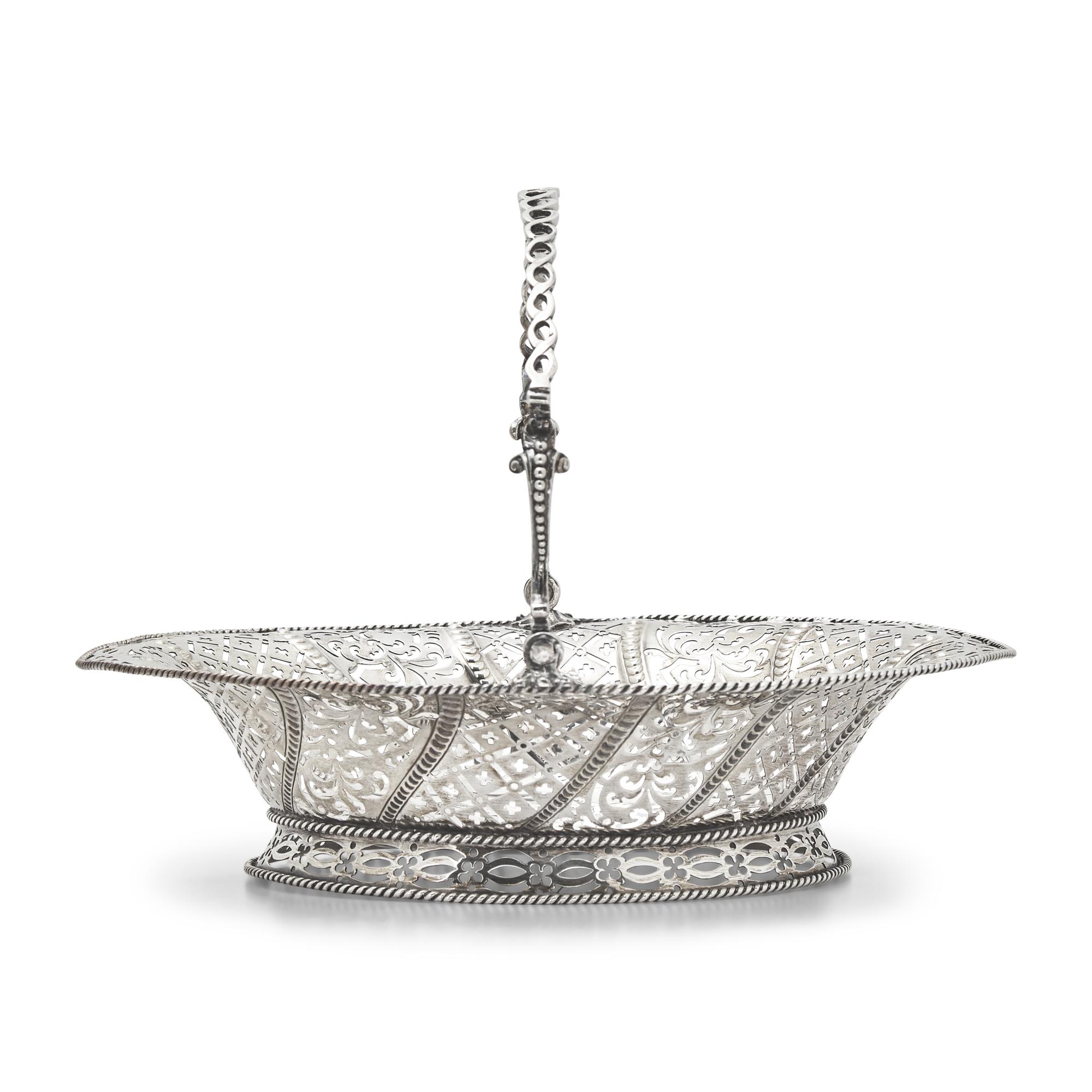 A George III Pierced and Engraved Silver Cake Basket