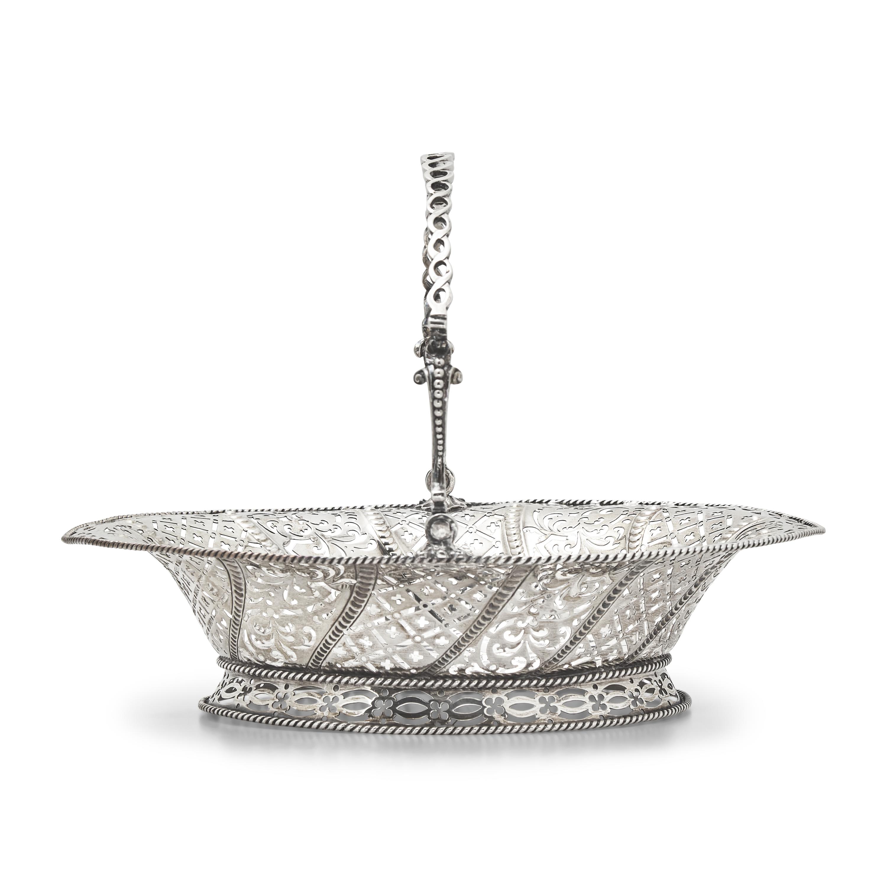 A George III Pierced and Engraved Silver Cake Basket