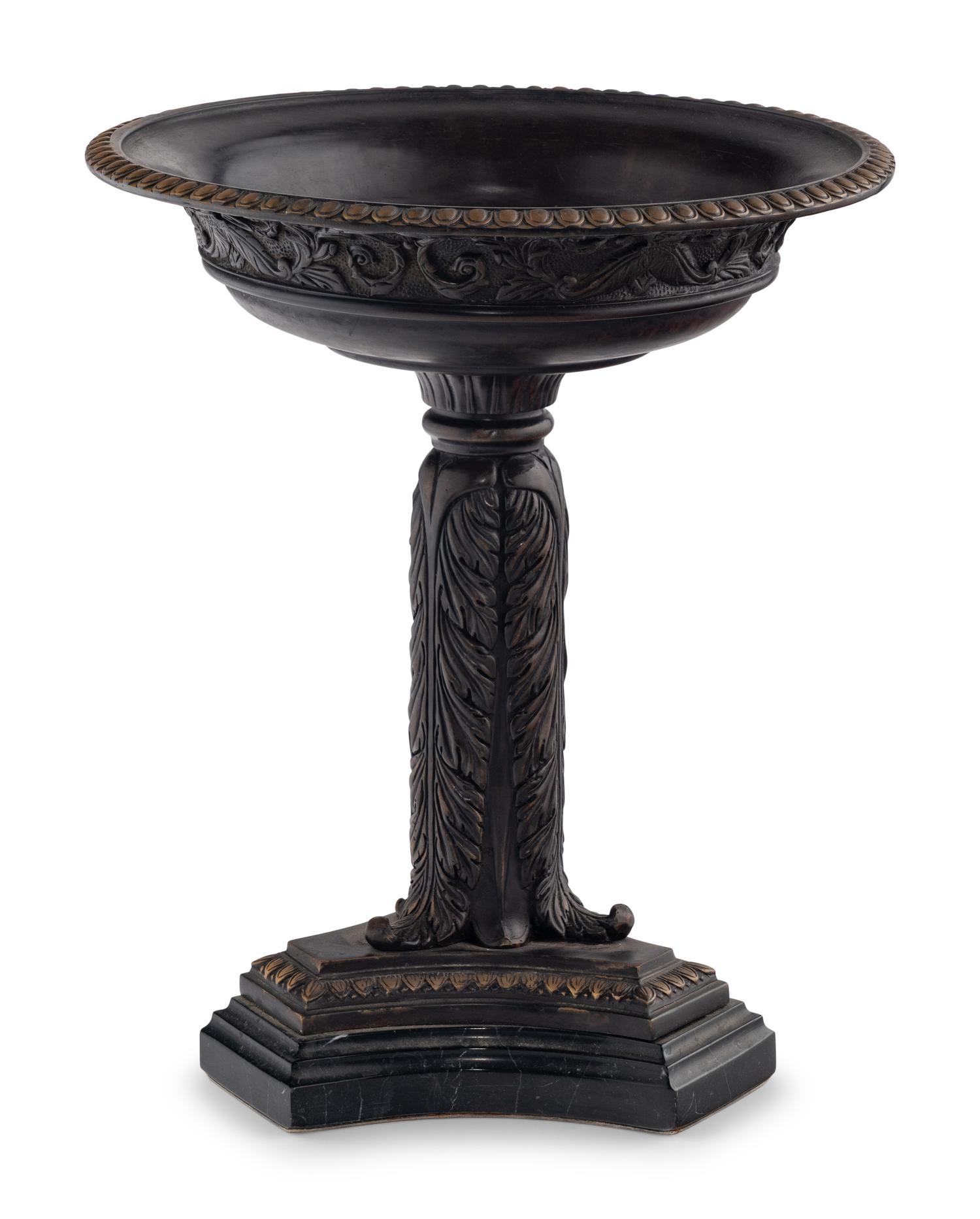 A Continental Parcel Gilt Bronze and Marble Tazza