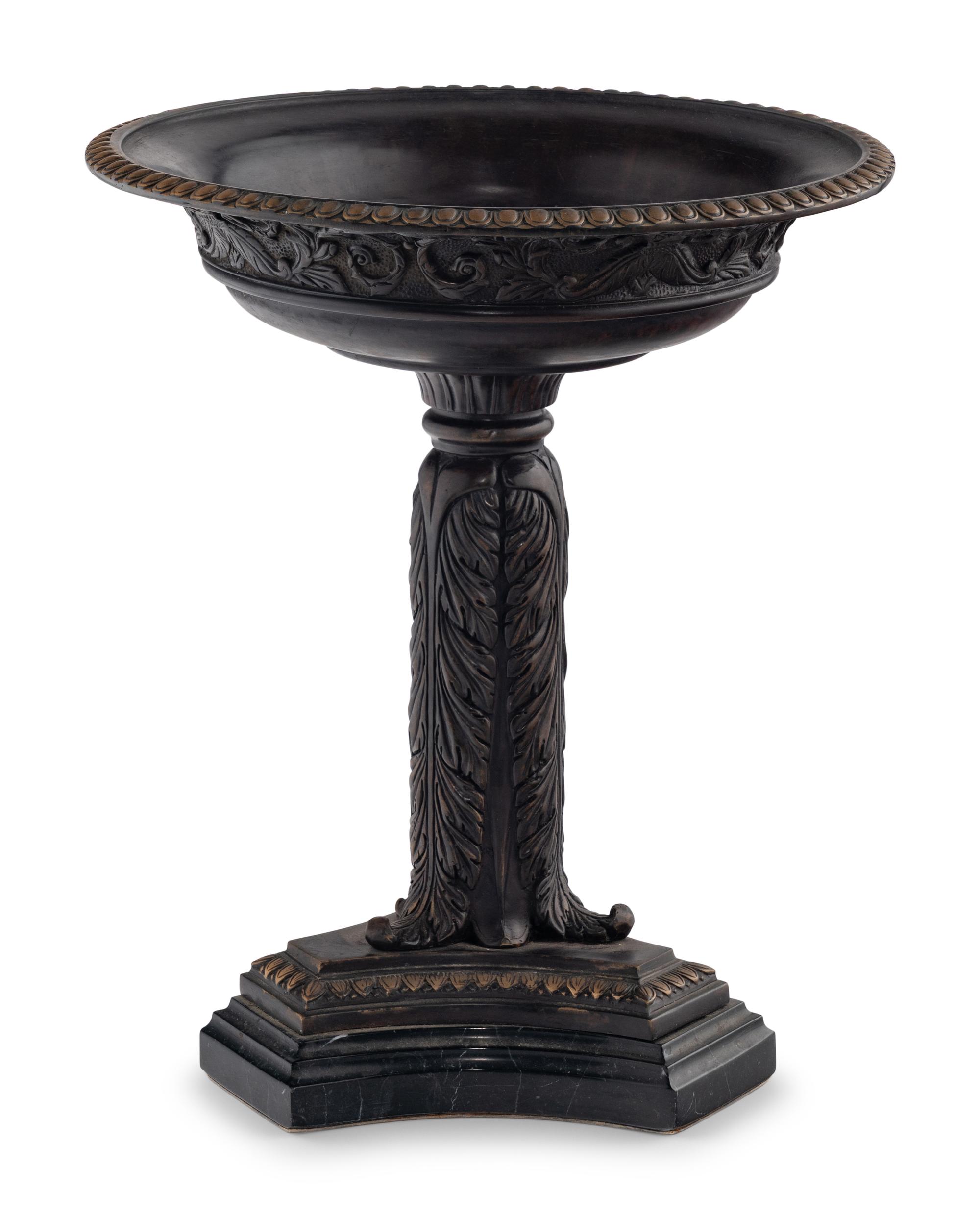 A Continental Parcel Gilt Bronze and Marble Tazza
