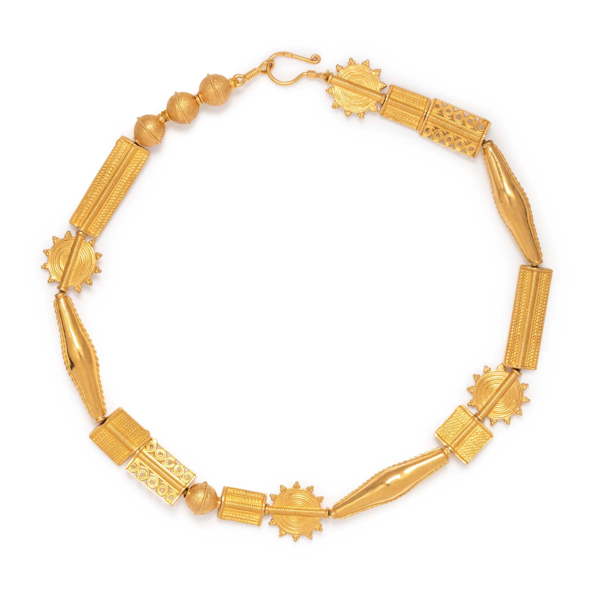 YELLOW GOLD BEAD NECKLACE