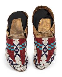 Northern Plains Beaded Hide Moccasins