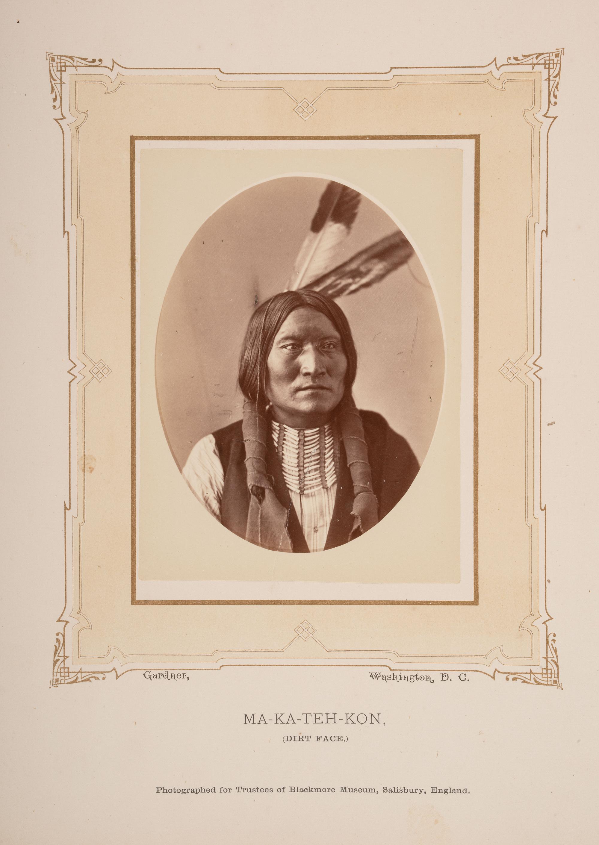 Alexander Gardner (1821-1882) — Studio Portrait of Dirt Face, Ma-Ka-Teh-Kon . Washington, DC ca 1870