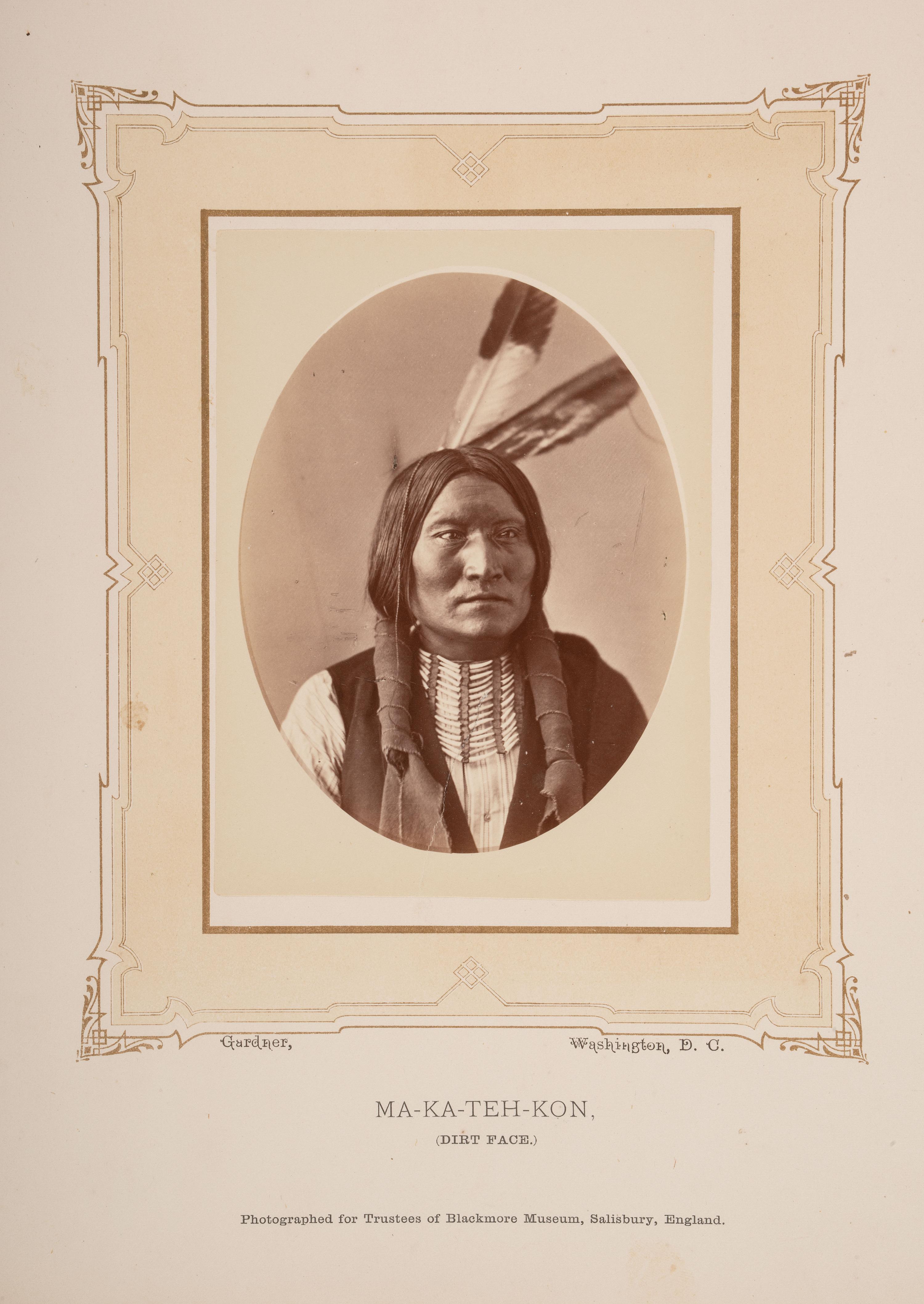 Alexander Gardner (1821-1882) — Studio Portrait of Dirt Face, Ma-Ka-Teh-Kon . Washington, DC ca 1870