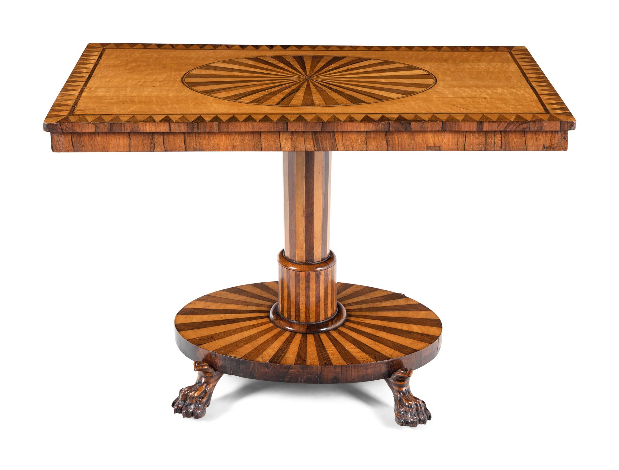 A Regency Maple and Rosewood Side Table