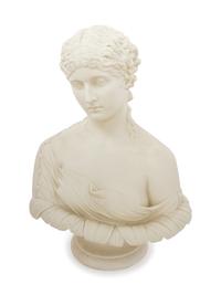 A Bisque Porcelain Bust of a Woman