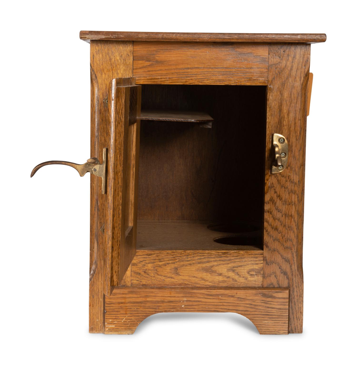 A Wooden Oak Storage Cabinet