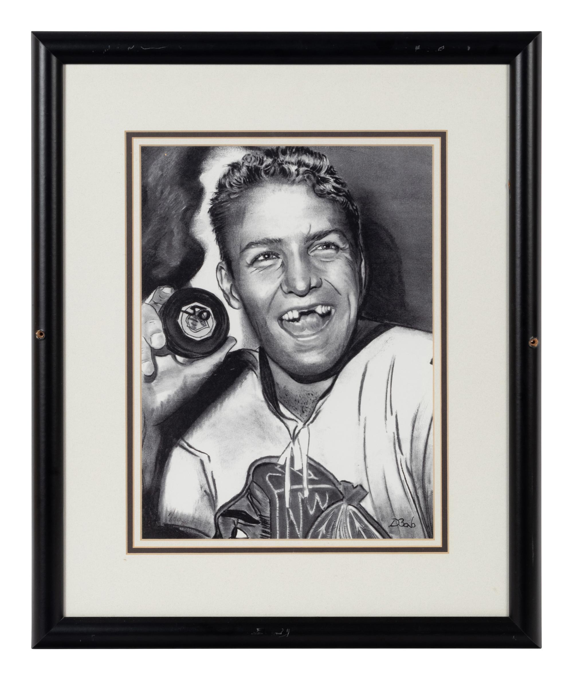 A Group of FIve Prints and Artworks of Various Hockey Players Formerly Displayed at Mike Ditka’s Restaurant