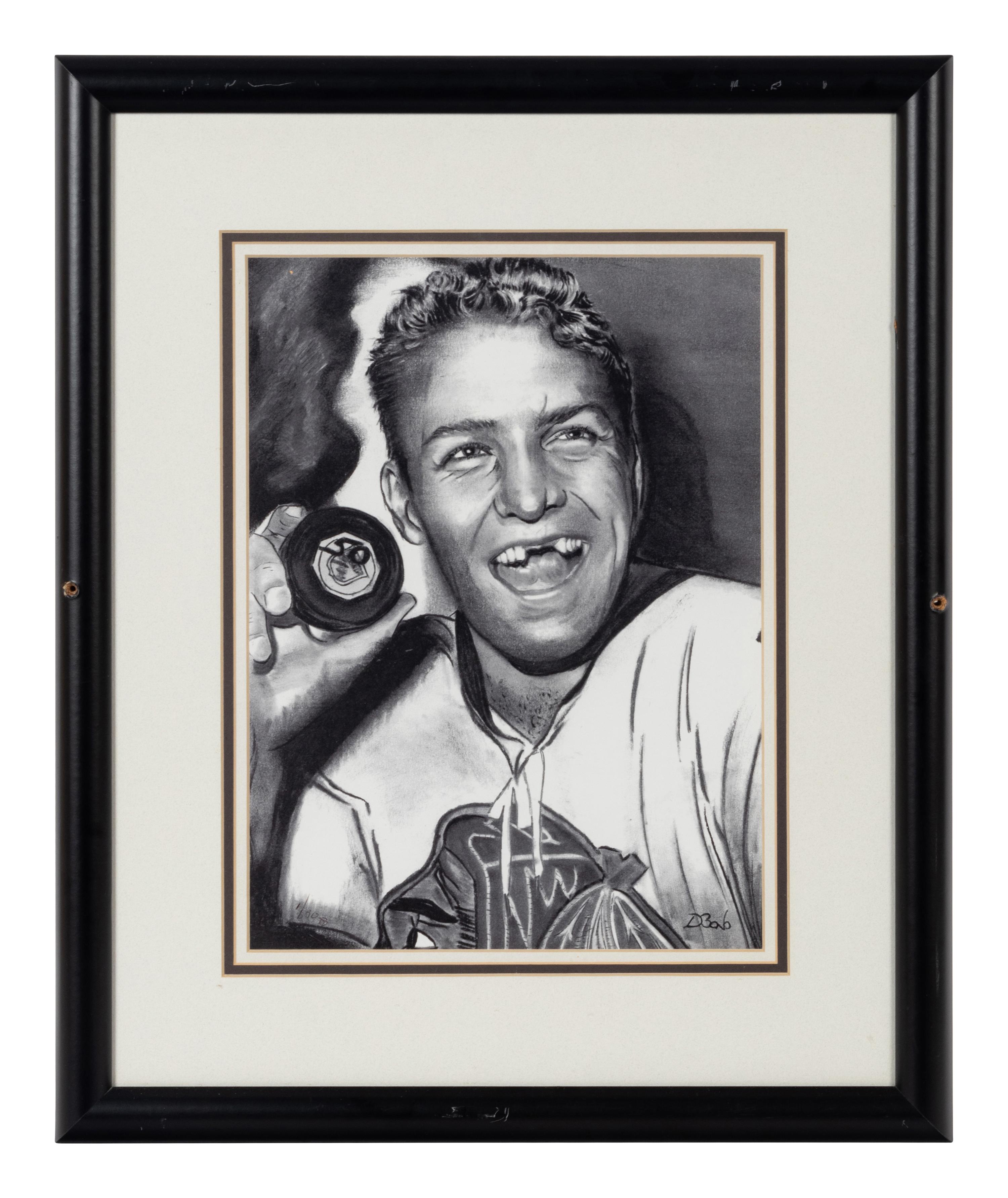 A Group of FIve Prints and Artworks of Various Hockey Players Formerly Displayed at Mike Ditka’s Restaurant