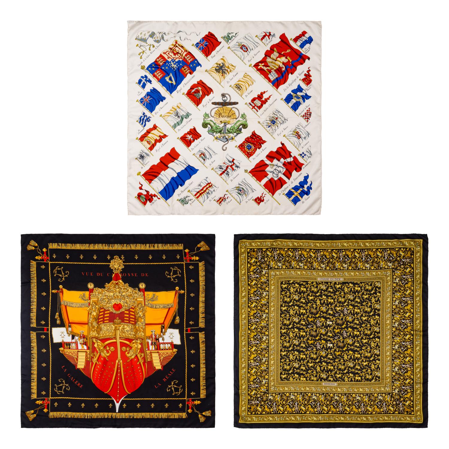A Group of Three Hermès Scarves