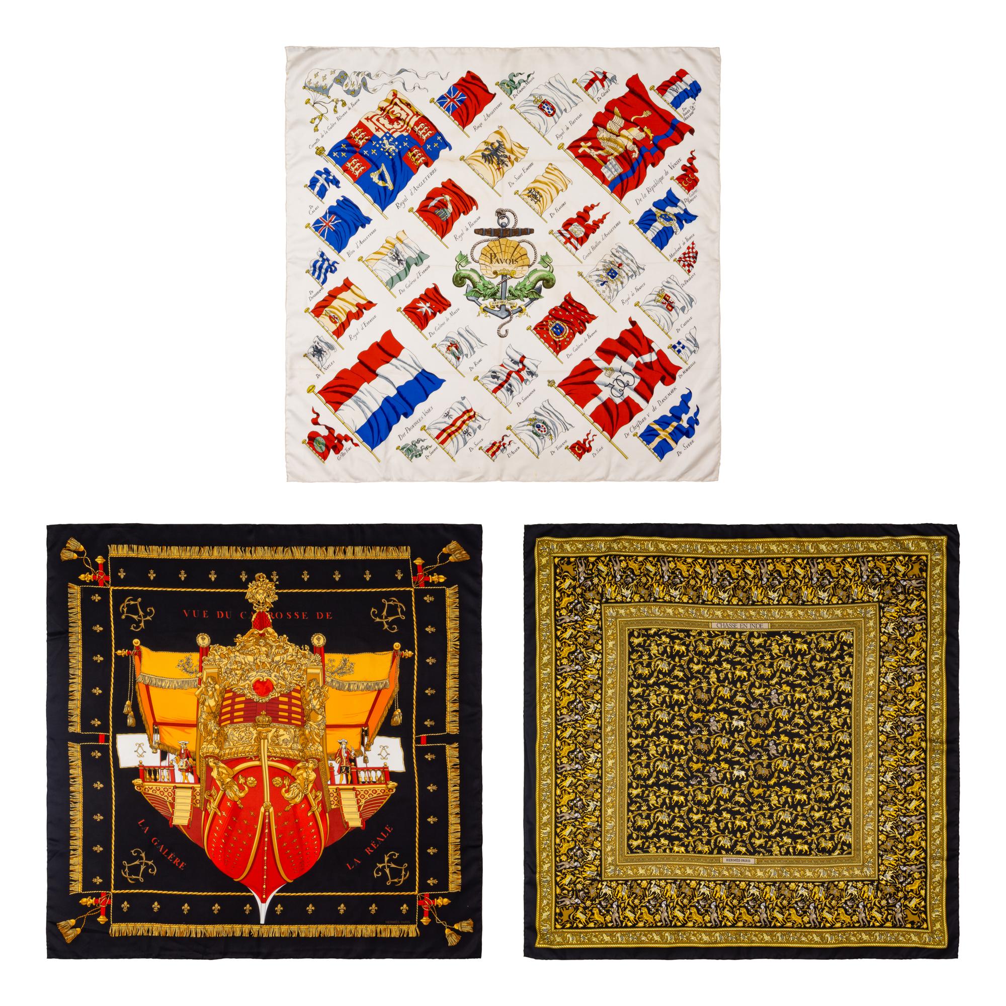 A Group of Three Hermès Scarves