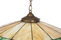 An American Leaded Glass Water Lily Hanging Light Fixture