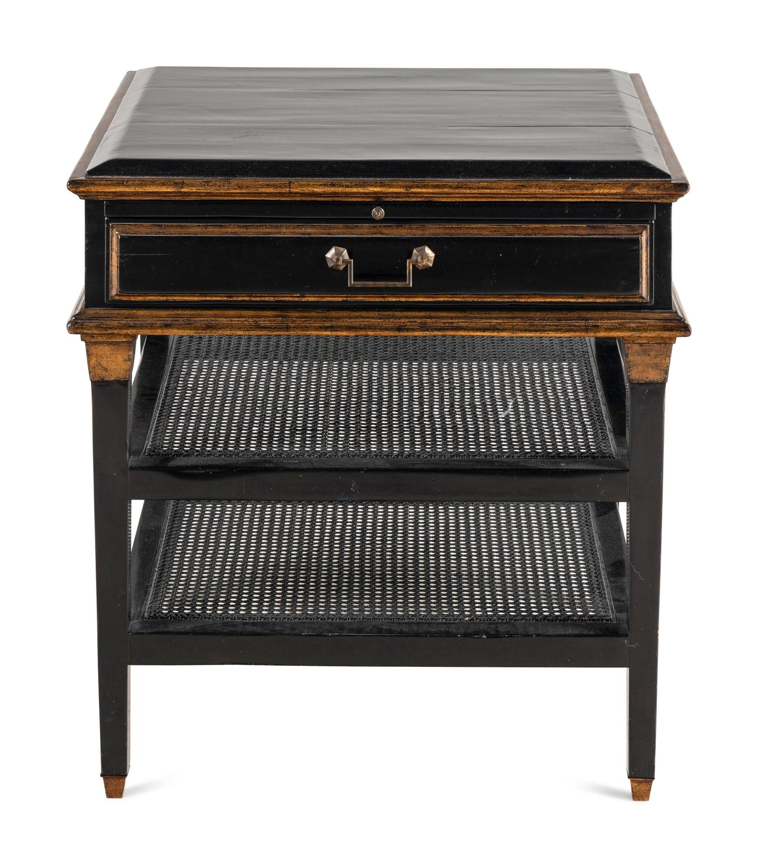 A Rose Tarlow Parcel-Gilt and Ebonized End Table
