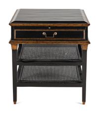 A Rose Tarlow Parcel-Gilt and Ebonized End Table