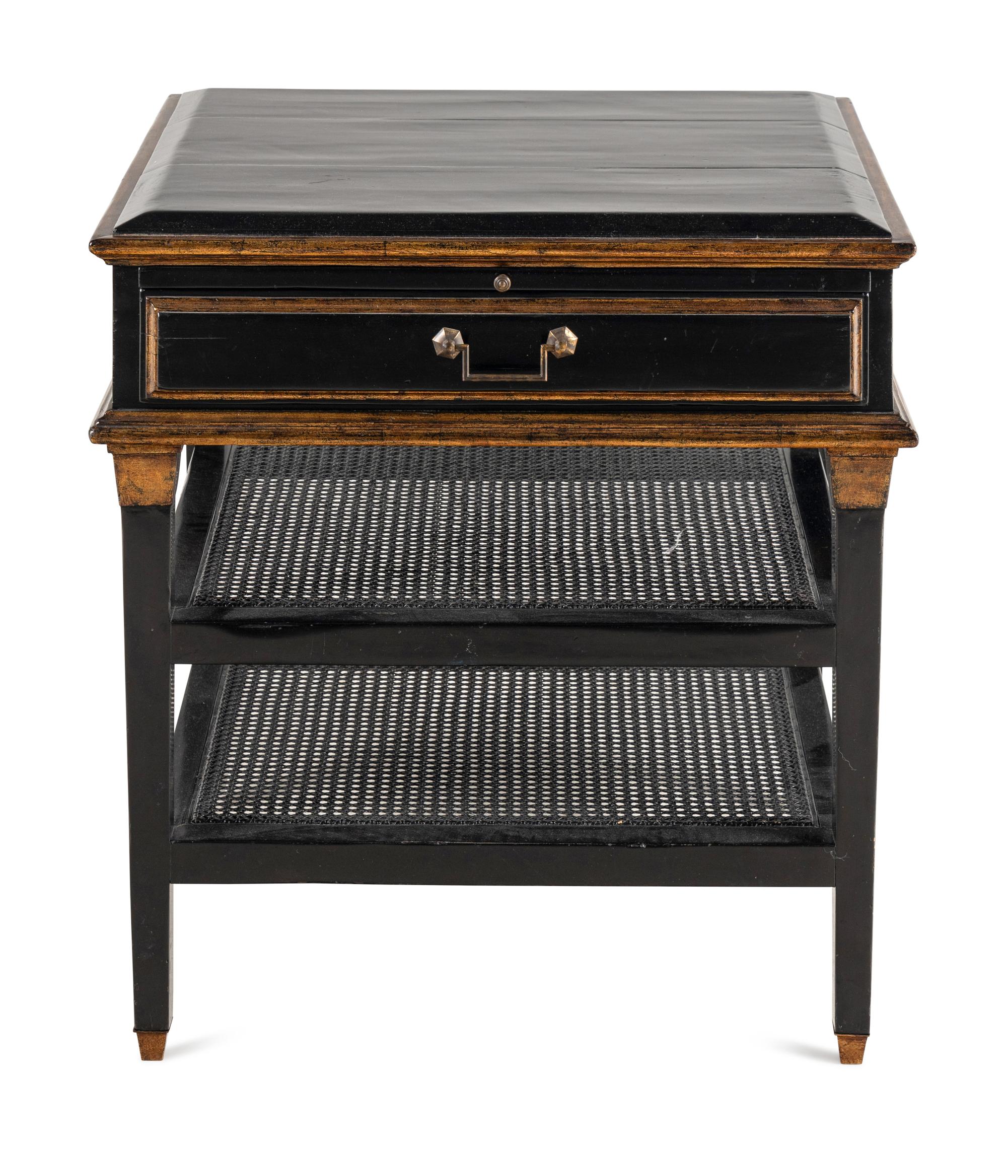 A Rose Tarlow Parcel-Gilt and Ebonized End Table
