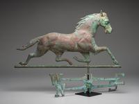 A Molded Copper and Cast Zinc Running Horse Weathervane