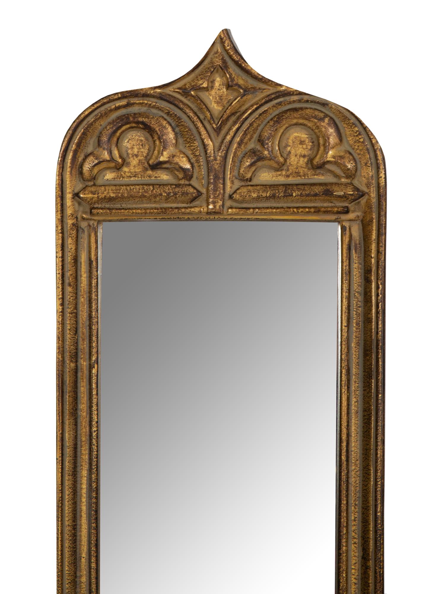 A Pair of Art Nouveau Gilt Framed Pier Mirrors
