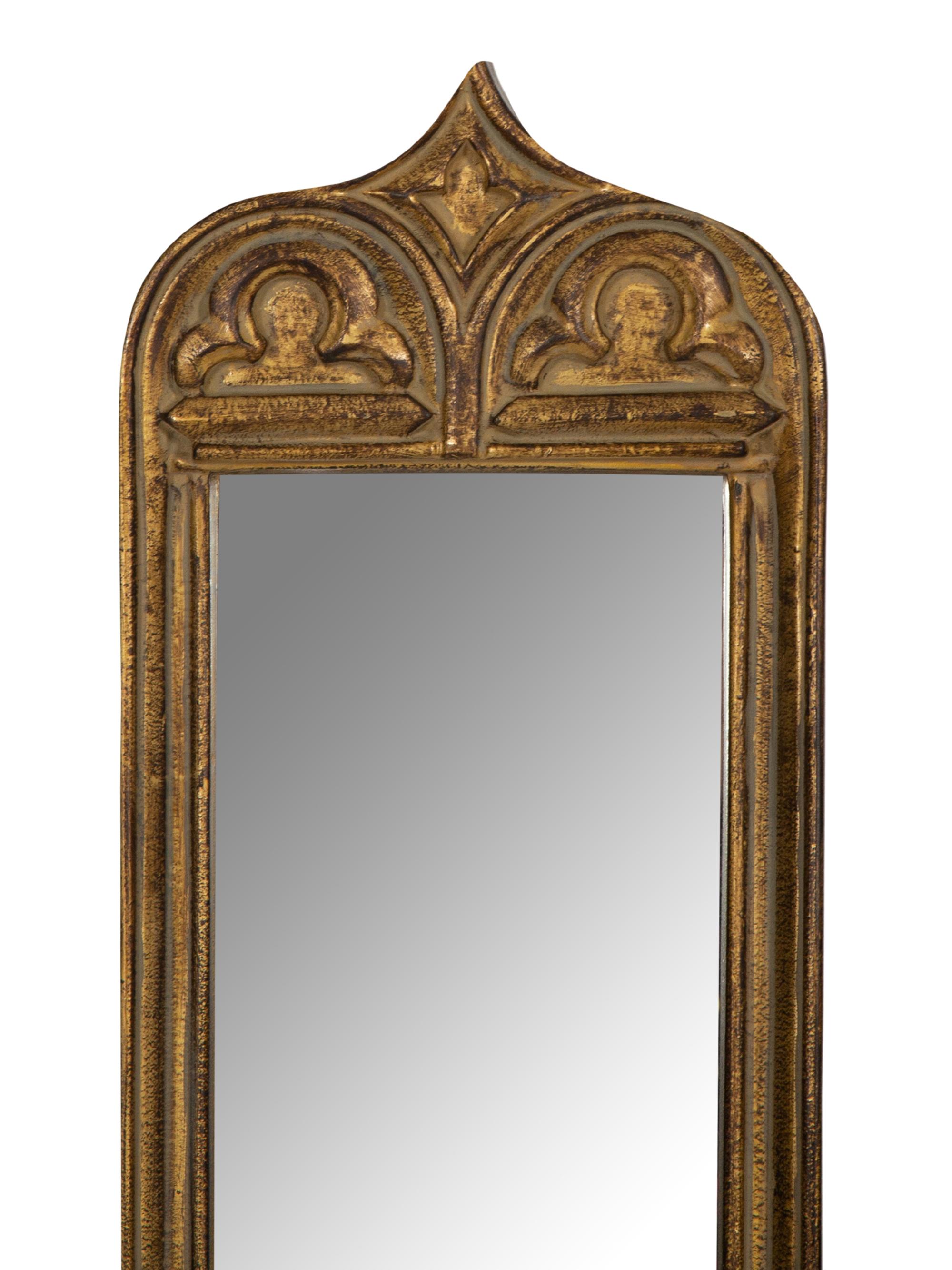 A Pair of Art Nouveau Gilt Framed Pier Mirrors