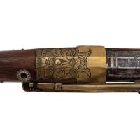 Japanese Tanegashima Matchlock with Powderflasks and Portfolio with Provenance Related to US Army 2nd Lt. Ralph M. Setser