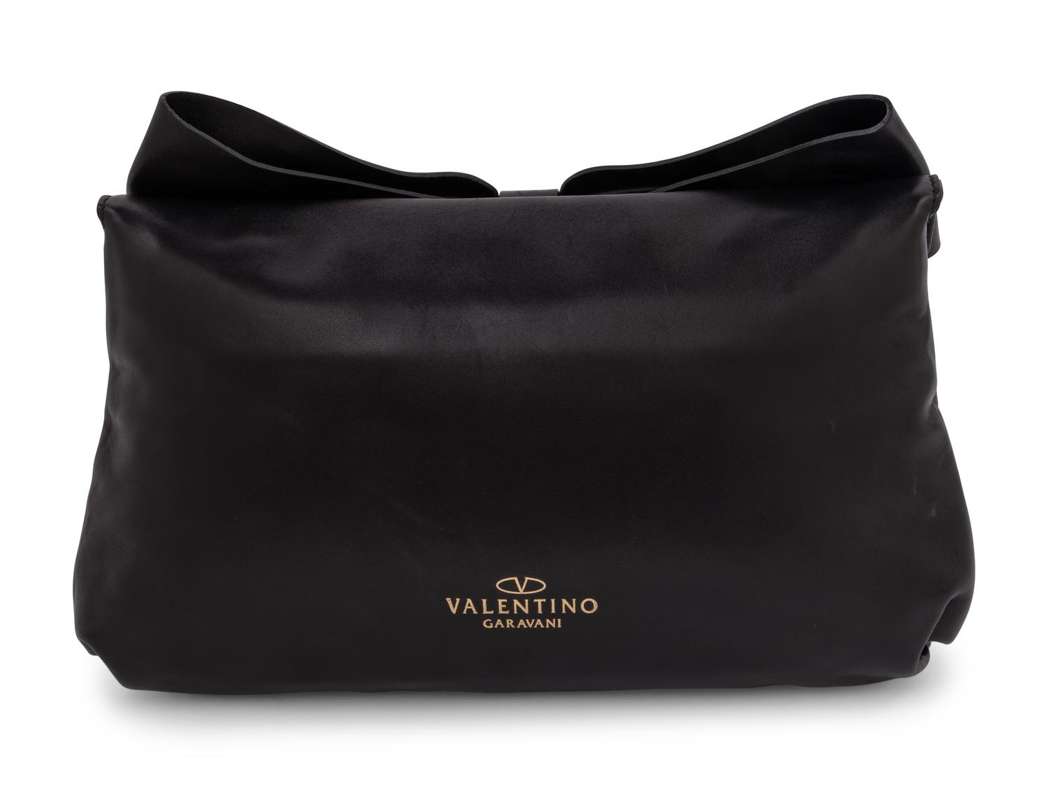 Black Valentino Leather Bow Bag
