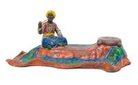 An Austrian Cold Painted Cast Metal Ink Stand Width 9 1/4 inches. — EARLY 20TH CENTURY