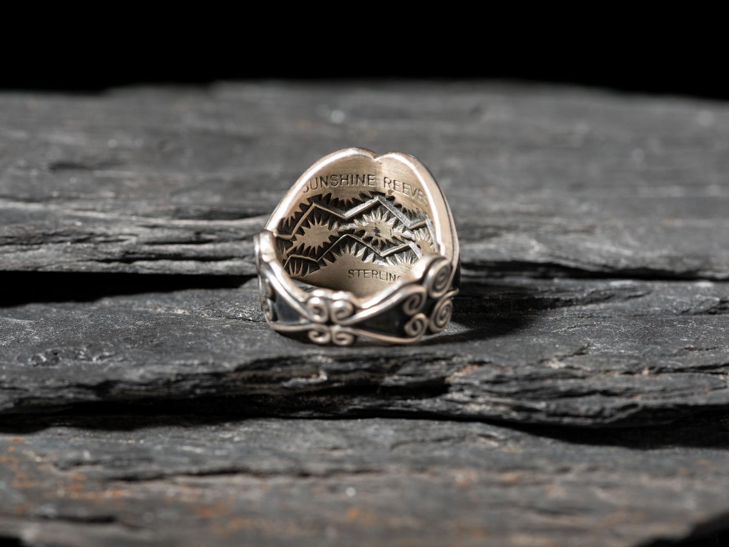 Sterling Silver Heart-shaped Locket and Coral Ring