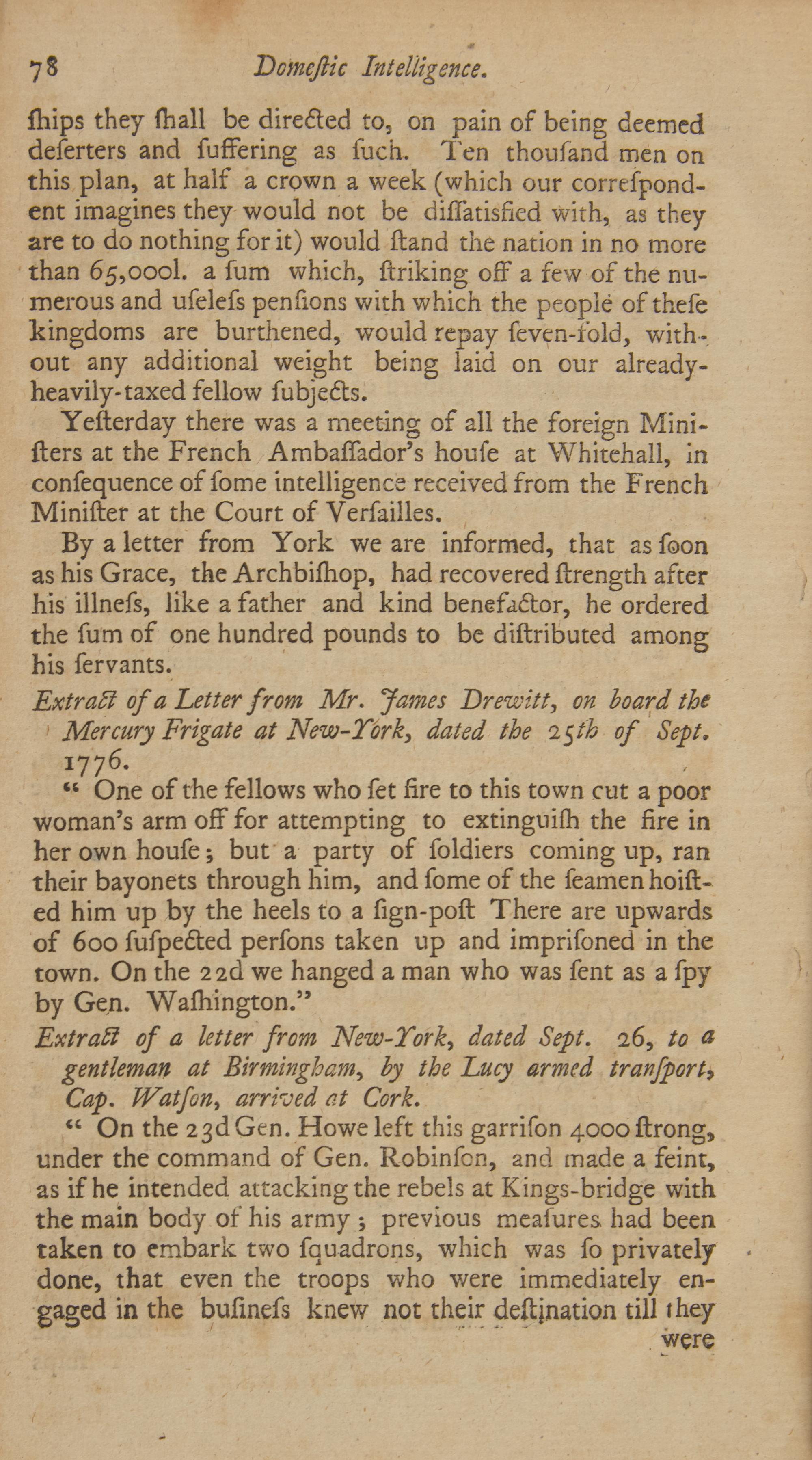 [American Revolution] (Hale, Nathan). A Short-Lived and Rarely Seen Biweekly Periodical Featuring a Report of the Execution of American Spy, Nathan Hale