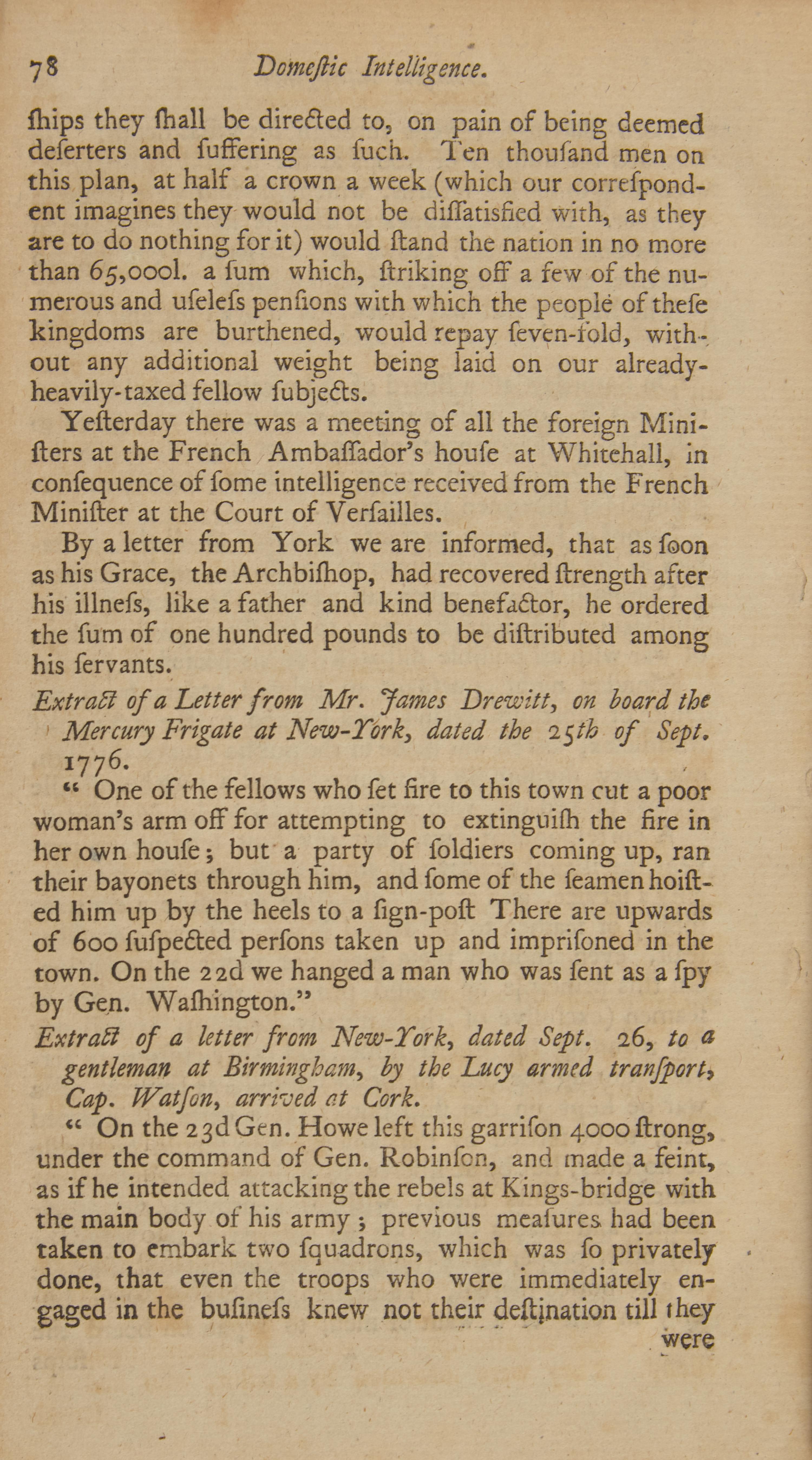 [American Revolution] (Hale, Nathan). A Short-Lived and Rarely Seen Biweekly Periodical Featuring a Report of the Execution of American Spy, Nathan Hale