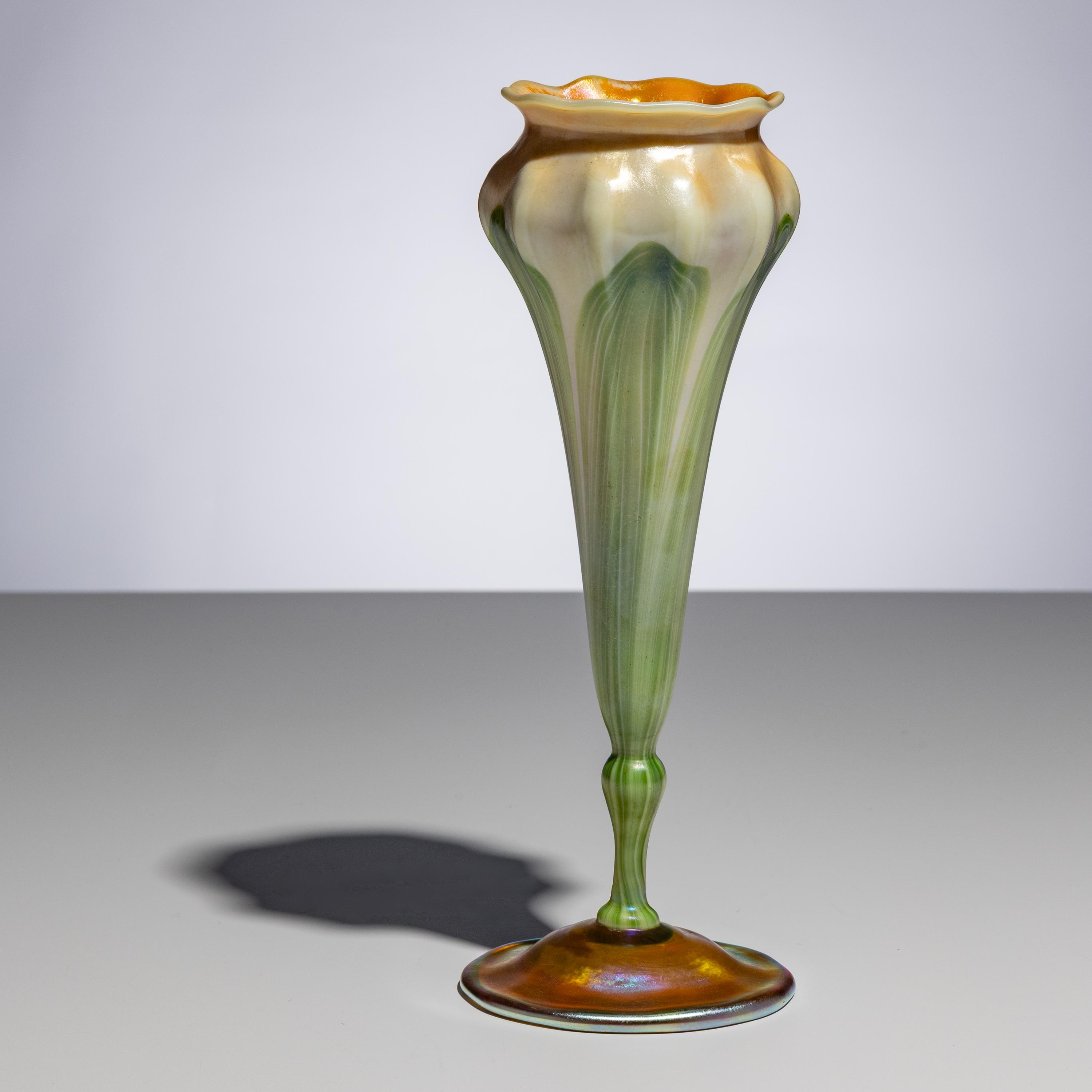 Tiffany Studios New York (American, 1880–1930) — Ribbed Floriform Vase, c. 1903–04
