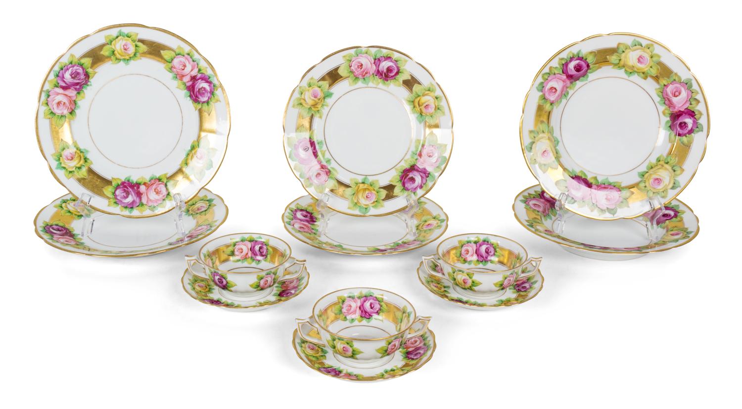 An Austrian Porcelain Partial Dinner Service Diameter of dinner plate 9 3/4 inches. — Marked Stourn, R.Briggs Co. Boston