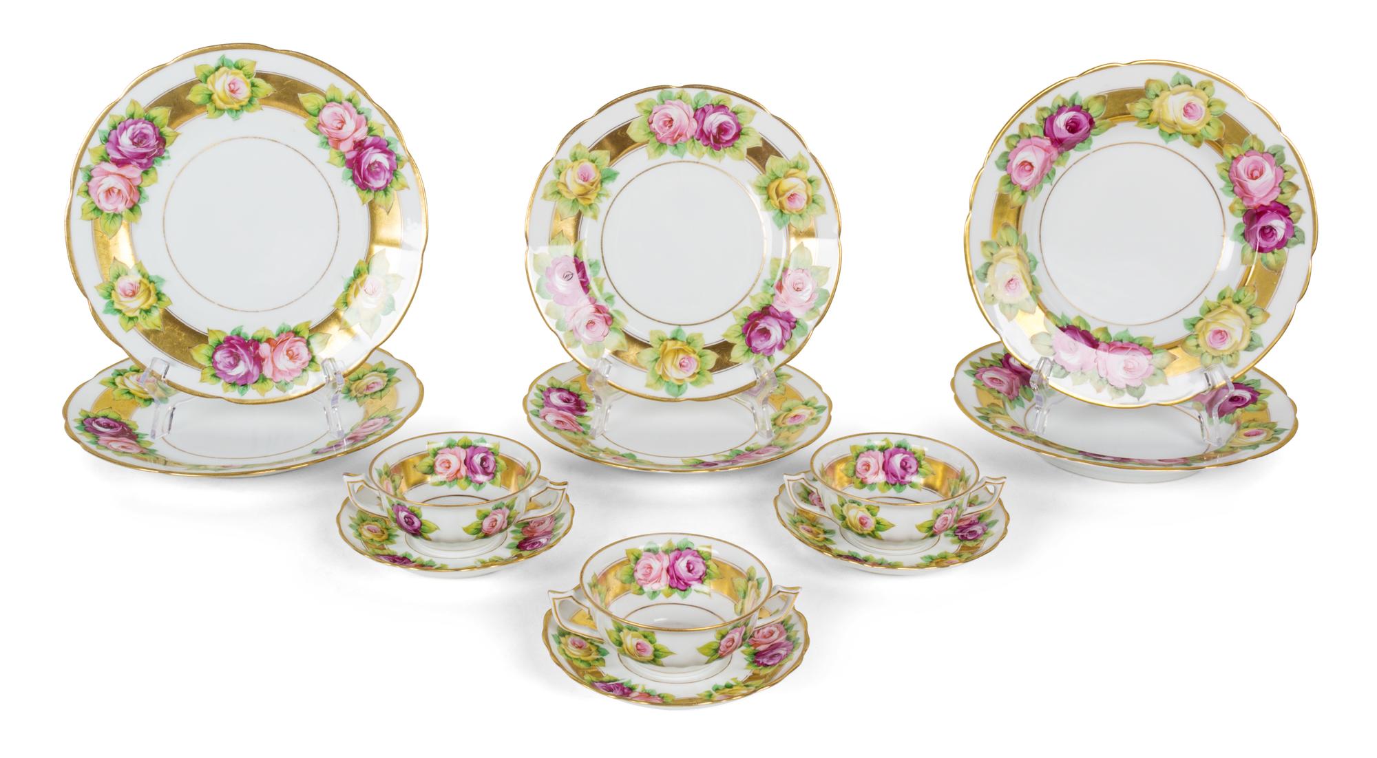 An Austrian Porcelain Partial Dinner Service Diameter of dinner plate 9 3/4 inches. — Marked Stourn, R.Briggs Co. Boston