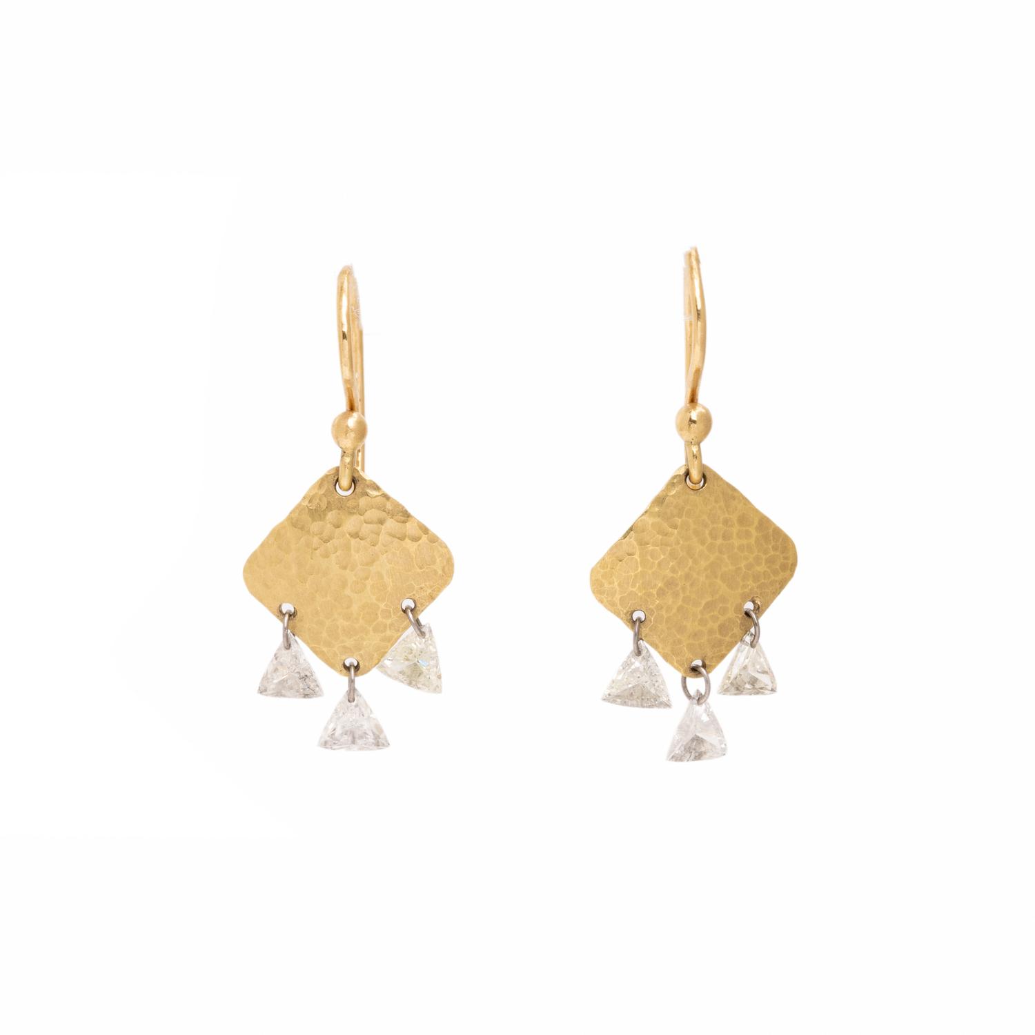 YELLOW GOLD AND DIAMOND EARRINGS