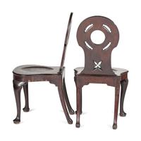 A Pair of English Carved Mahogany Side Chairs