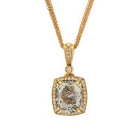 CHARLES KRYPELL, GREEN AMETHYST AND DIAMOND PENDANT/NECKLACE