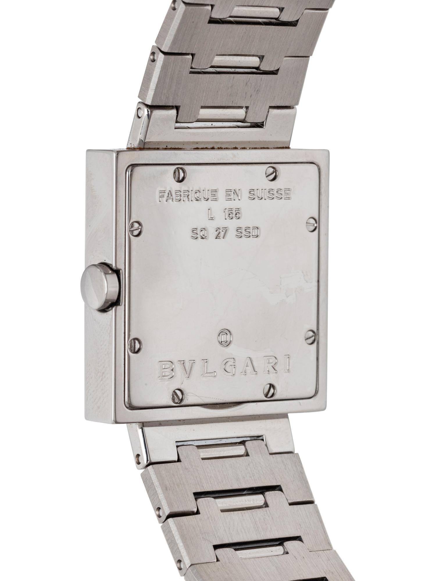 BULGARI, STAINLESS STEEL 'QUADRATO' WATCH