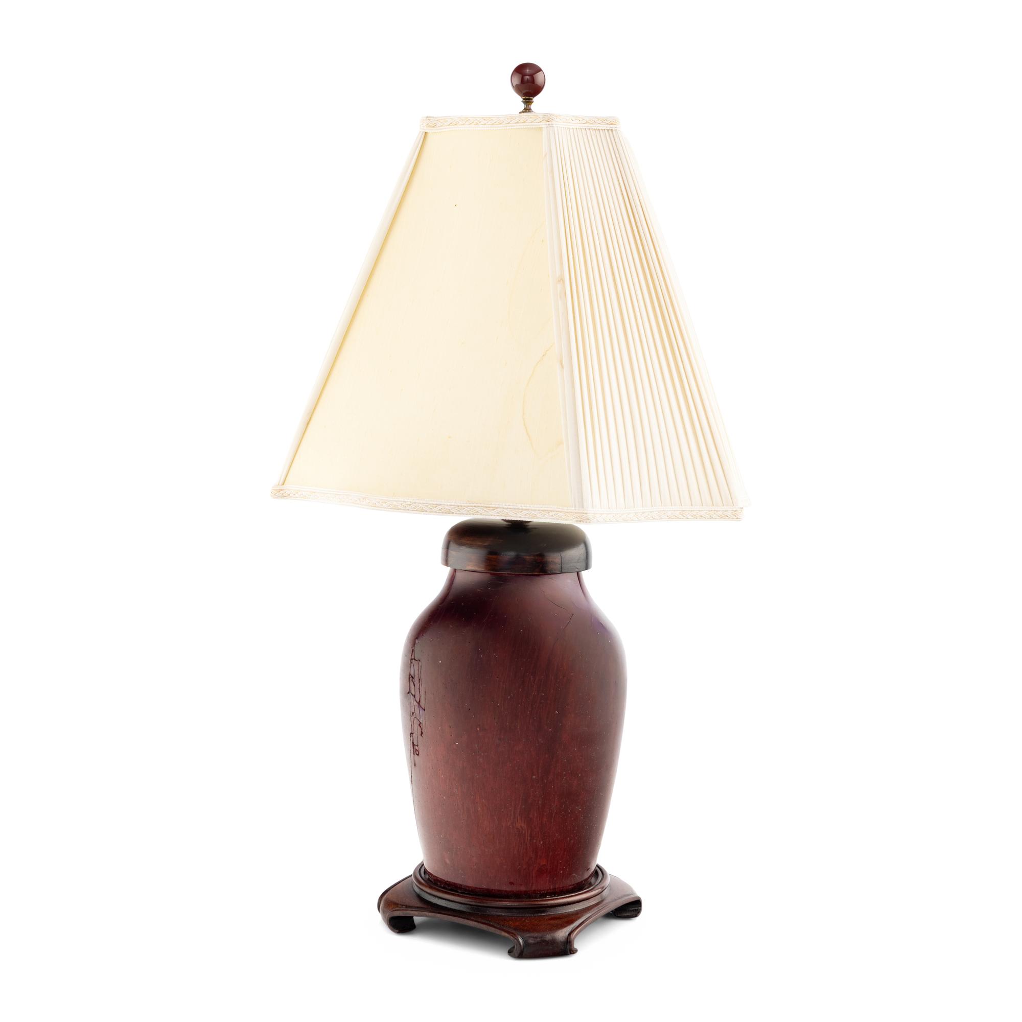 An Oxblood Glazed Vase Mounted as a Lamp