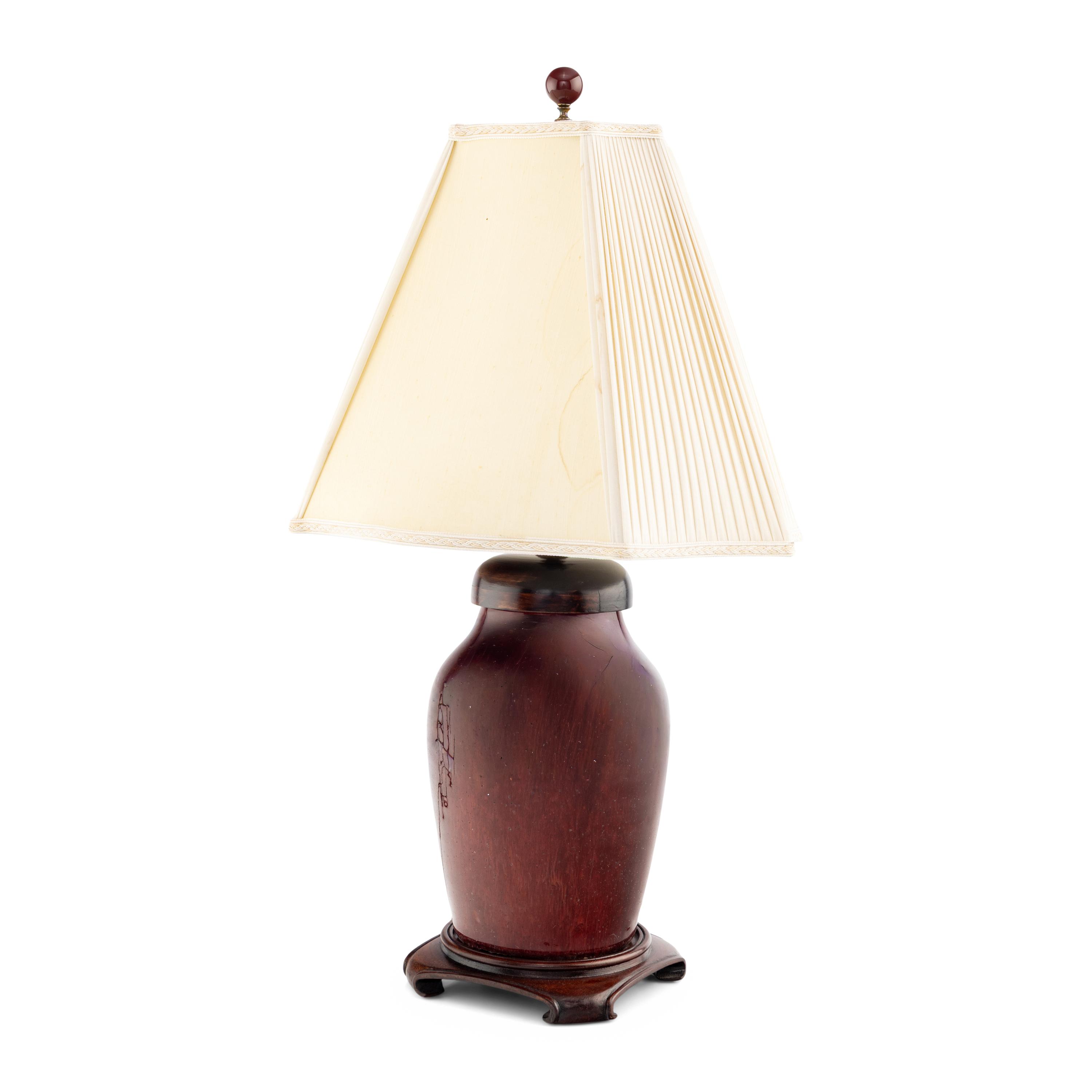 An Oxblood Glazed Vase Mounted as a Lamp