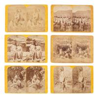 [NATIVE AMERICAN]. HILLERS, John K., photographer. 6 stereoviews of Native Americans of the Colorado Valley, captured as part of the Powell Survey. Ca 1874.