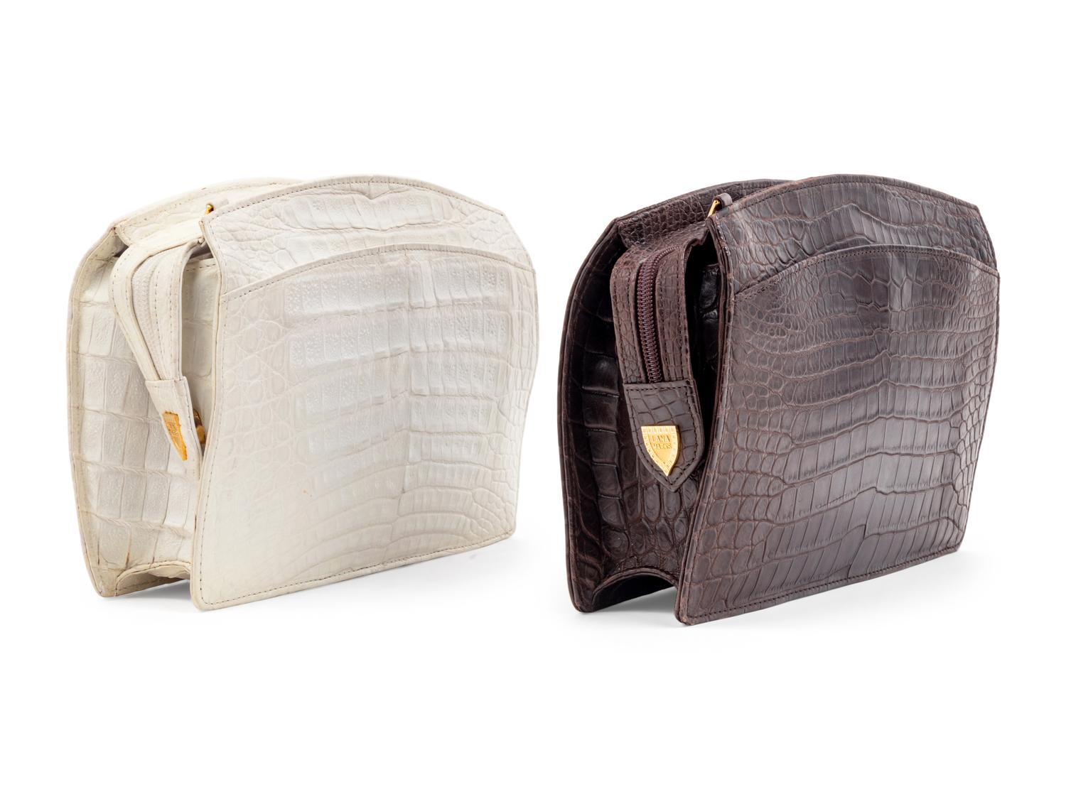 Two Lana Marks Exotic Skin Crossbody Bags: One Alligator and One Crocodile